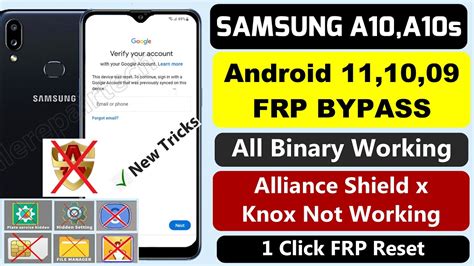 <b>Samsung</b> <b>FRP</b> <b>Bypass</b> Android 11 Allince <b>Shield</b> <b>X</b> Knox Not Worki. . Samsung a10 frp bypass alliance shield x
